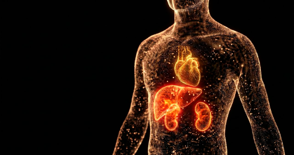 Silueta humana recibiendo terapia de par biomagnético
